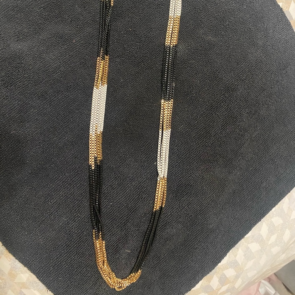 Stunning black white and gold accent necklace